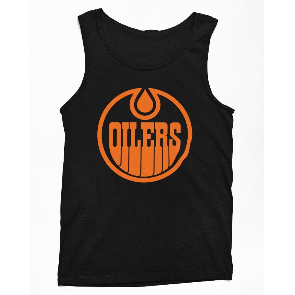 NEW Edmonton Oilers Monochrome Team Color Pop Logo Tank Top BLACK